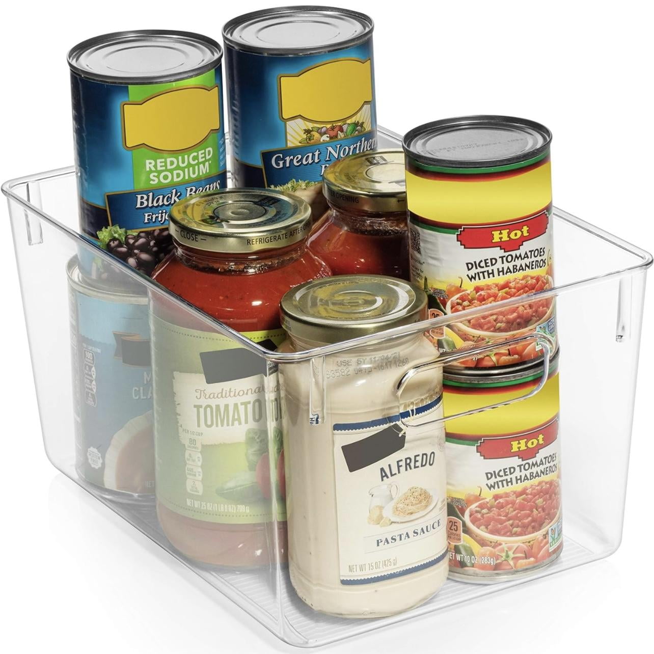 ZHOHO TANT Clear Stackable Plastic Storage Bins, 12-Pack Pantry and Fridge Organizers for Kitchen, Bathroom, Home